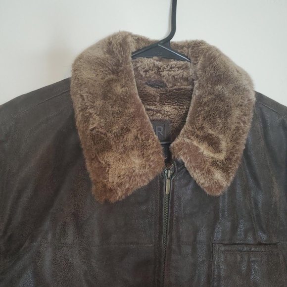 EUC Robert Comstock Expedition; Brown Leather Jacket w/ Tan Faux Fur Lining; XL - Picture 2 of 11
